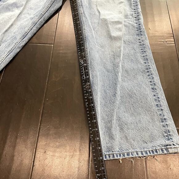 Zara High Rise Wide Leg Jeans Light Wash Distressed Women's Size 12 - Picture 6 of 6